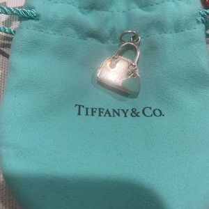 Authentic Tiffany hard-to-find handbag charm w/signature blue heart charm